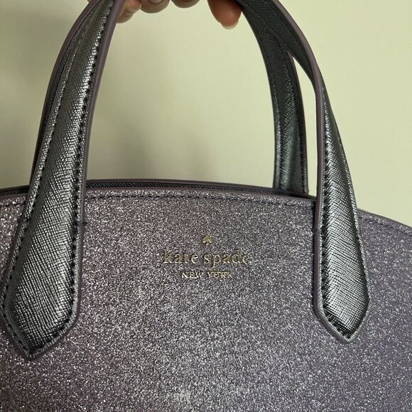 Kate Spade Lilac Frost Tinsel Glitter Fabric Satchel Crossbody Bag K9337 - Picture 4 of 6
